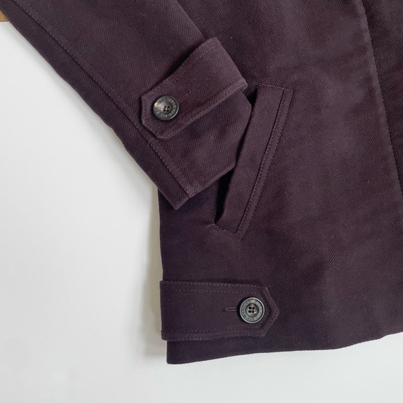 NWOT  7 For All Mankind Hooded Jacket Button / Pocket Detail Dark Plum - Picture 8 of 12